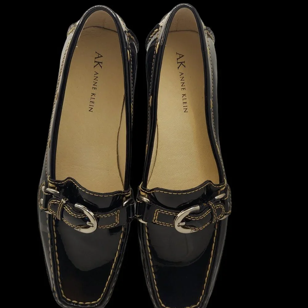 Anne Klein Black Patent Ritchey Loafer Women's Size 7 - Picture 2 of 9